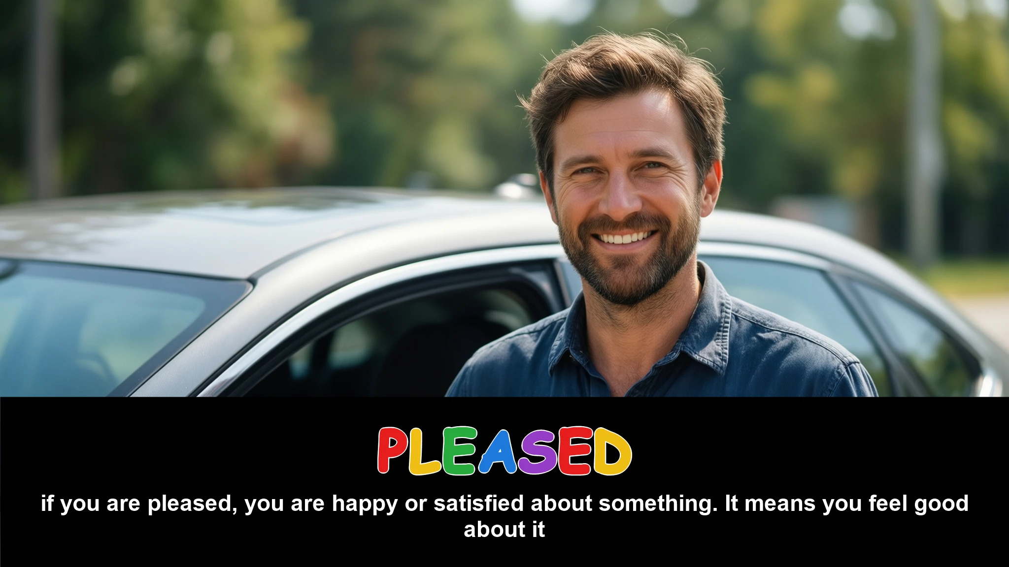 English Illustration for pleased